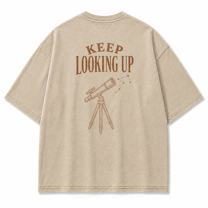 Keep Looking Up Graphic Back Print Tee