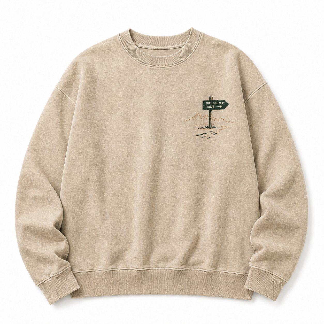 Take The Long Way Home Washed Graphic Sweatshirt