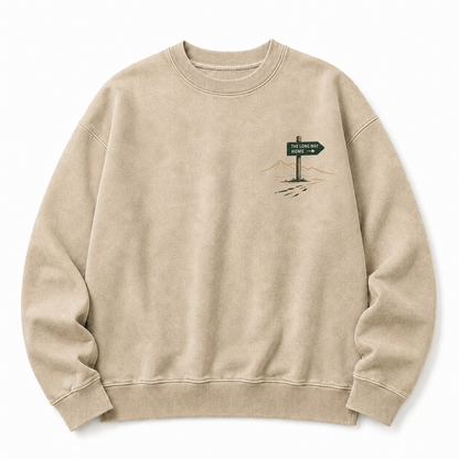 Take The Long Way Home Washed Graphic Sweatshirt