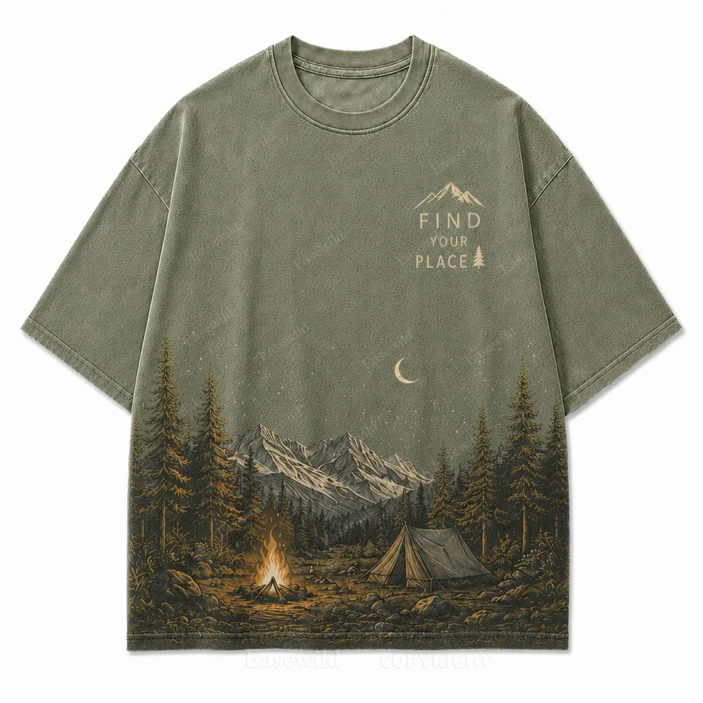Find Your Place Campfire Scenic Hem Tee