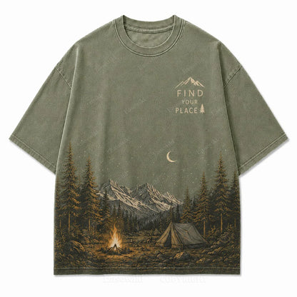 Find Your Place Campfire Scenic Hem Tee