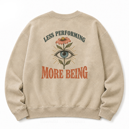 Quiet Authenticity Retro Eye Floral Washed Sweatshirt