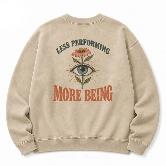 Quiet Authenticity Retro Eye Floral Washed Sweatshirt