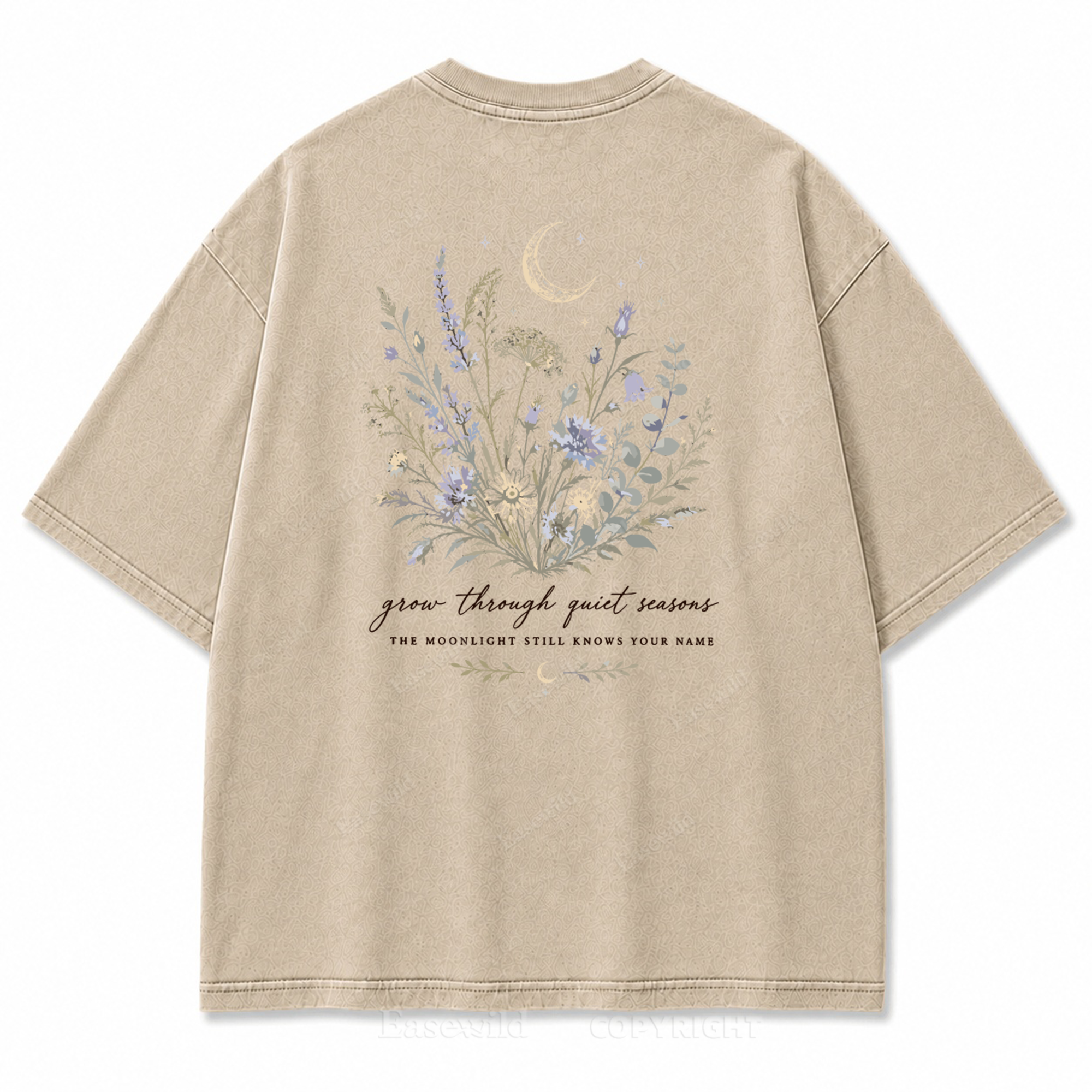 Grow Through Quiet Garden Washed Back Print Tee