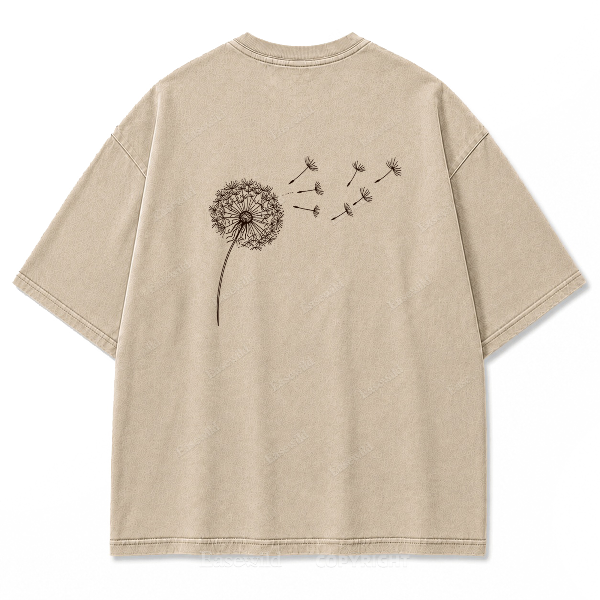 Drifting Wishes Dandelion Washed Print Tee