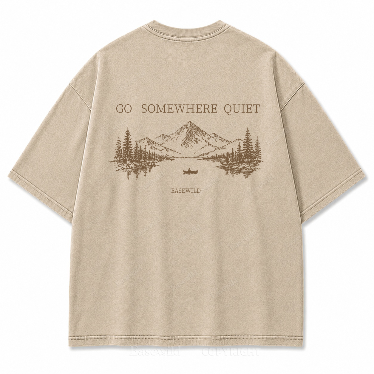 Go Somewhere Quiet Washed Back Print Tee