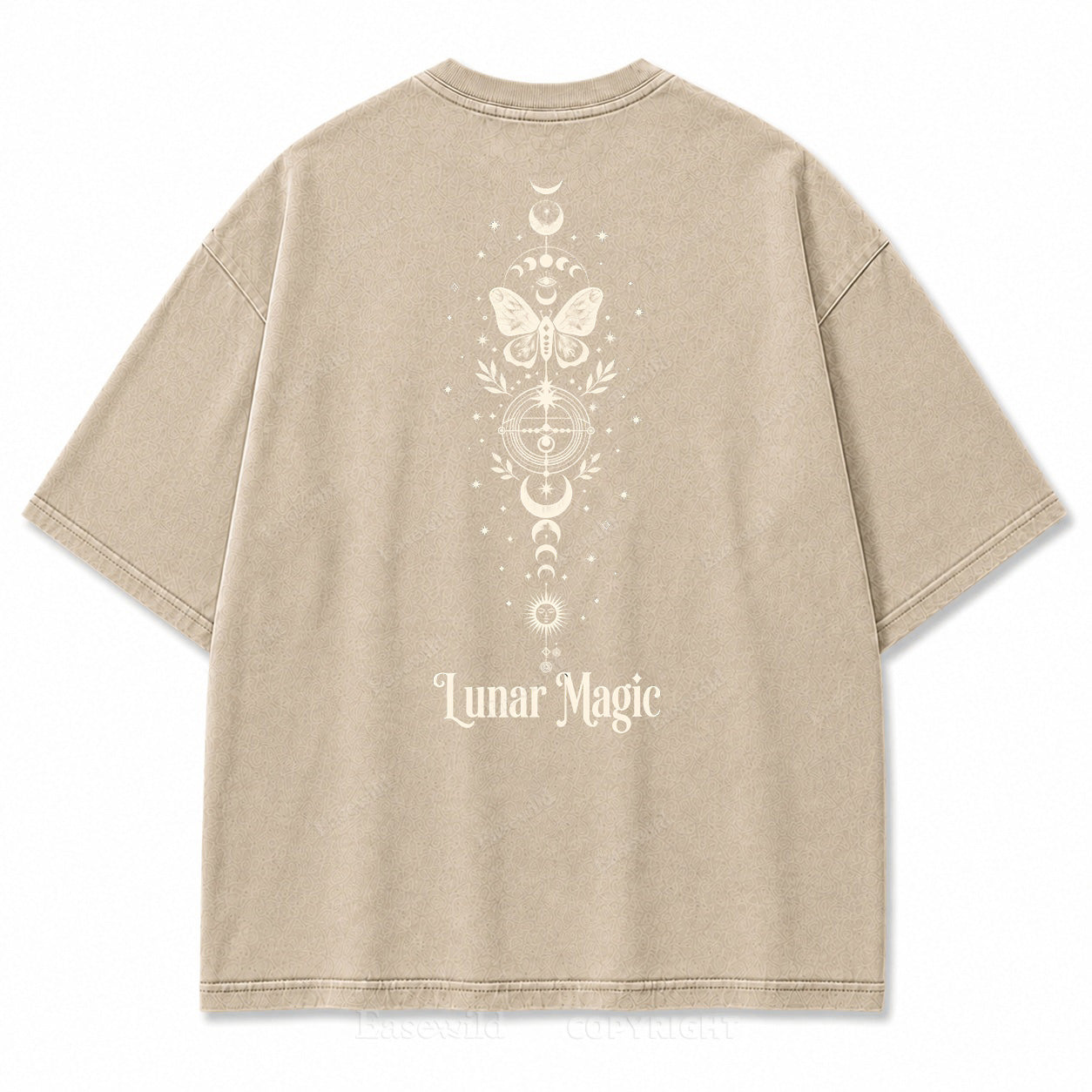 Lunar Magic Celestial Moth Moon‑Phase Graphic Print Tee
