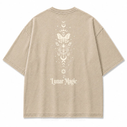 Lunar Magic Celestial Moth Moon‑Phase Graphic Print Tee