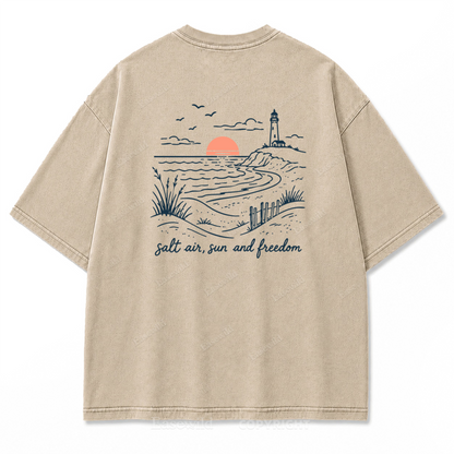 Salt Air Sun and Freedom Washed Print Tee