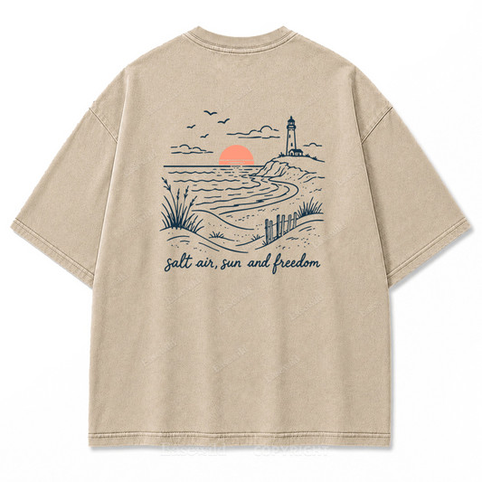 Salt Air Sun and Freedom Washed Print Tee