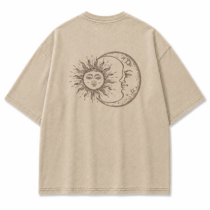 Sun and Moon Eclipse Celestial Graphic T-Shirt
