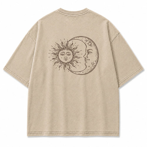 Sun and Moon Eclipse Celestial Graphic T-Shirt