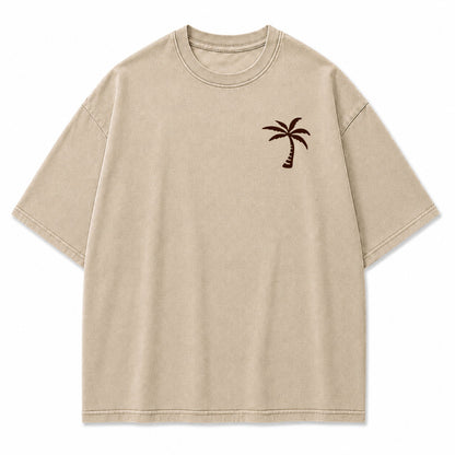Minimal Palm Tree Pocket Graphic T-Shirt