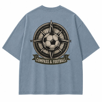 Compass & Football Vintage Graphic T-Shirt
