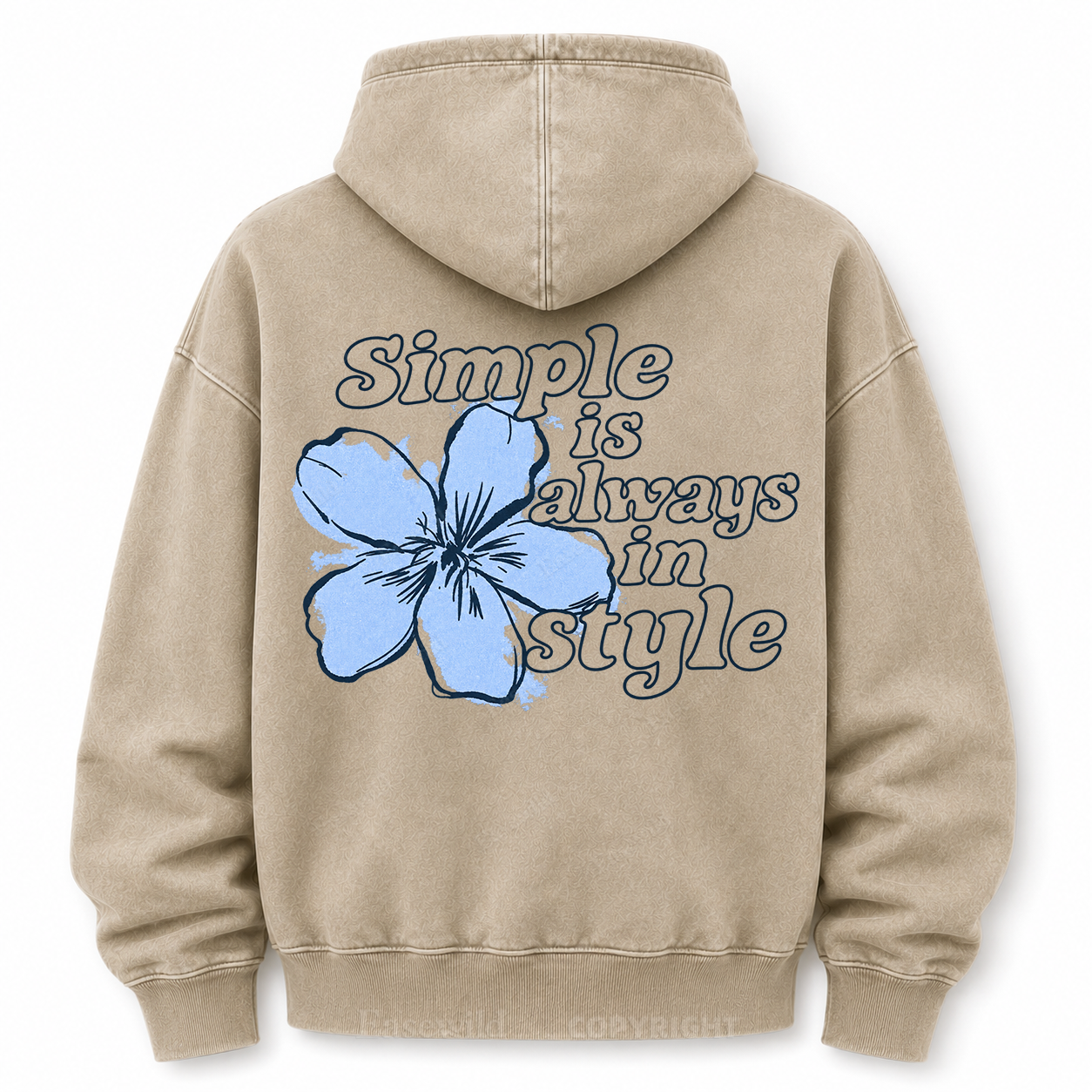 Simple Is Always In Style Floral Washed Graphic Hoodie
