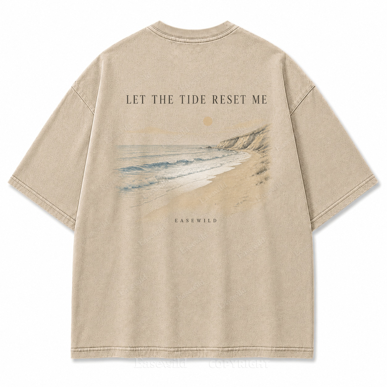 Let the Tide Reset Me Washed Back Print Tee
