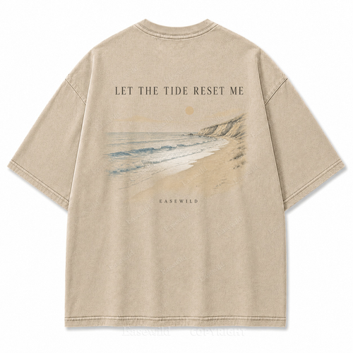 Let the Tide Reset Me Washed Back Print Tee