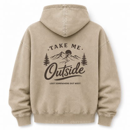 Take Me Outside Out West Washed Graphic Hoodie