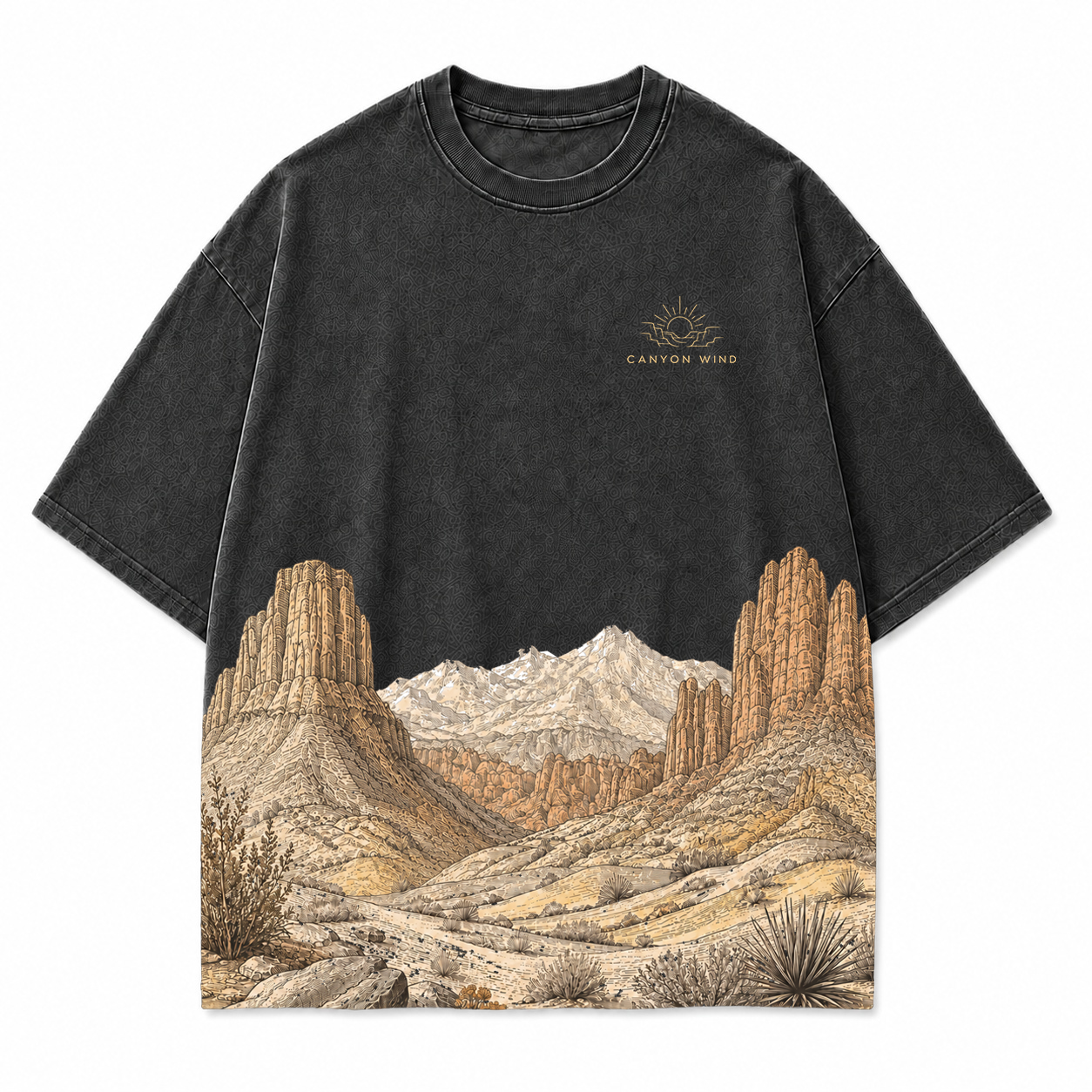 Canyon Wind Desert Horizon Scenic Hem Tee