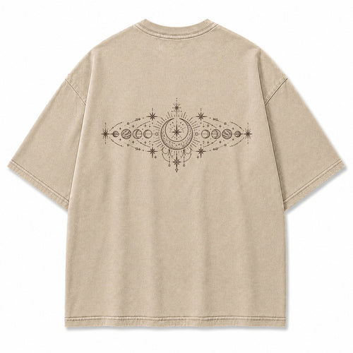 Celestial Orbit Moon Phase Graphic T-Shirt