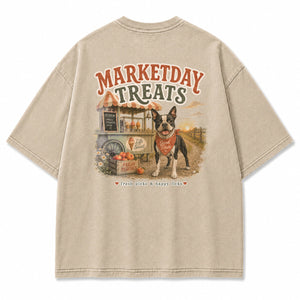 Marketday Treats Boston Terrier Graphic T-Shirt