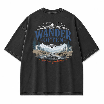Wander Often Mountain River Graphic T-Shirt