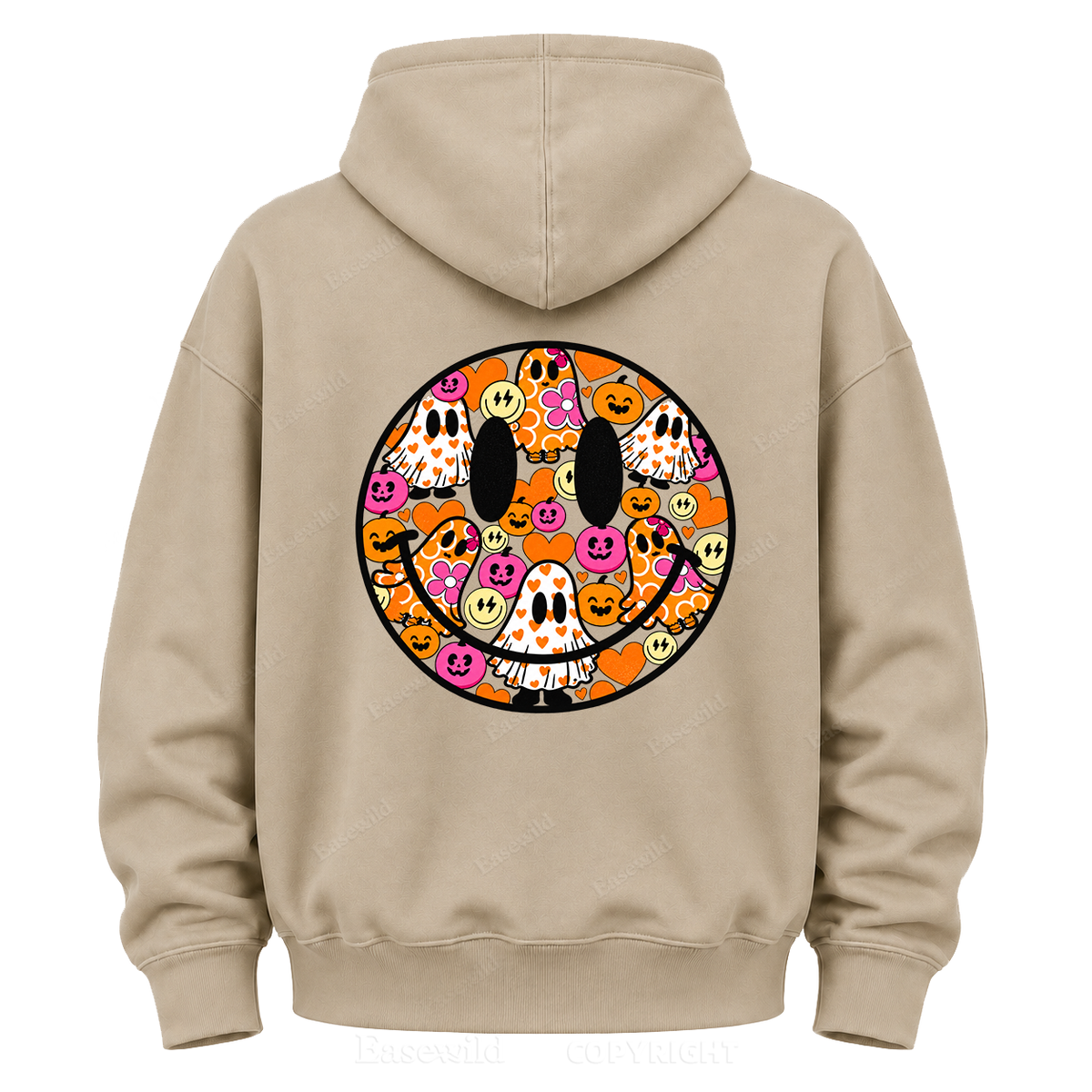Halloween Smiley Ghost Graphic Hoodie
