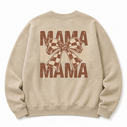 MAMA Bow Washed Graphic Sweatshirt