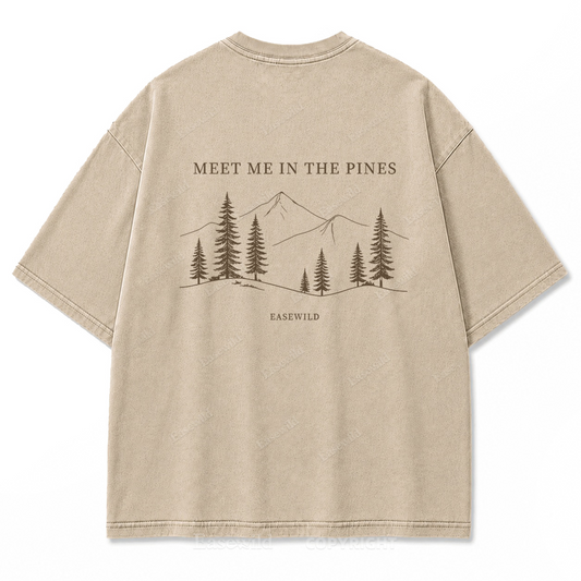 Meet Me in the Pines Washed Back Print Tee