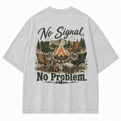 No Signal No Problem Camping Graphic T-Shirt