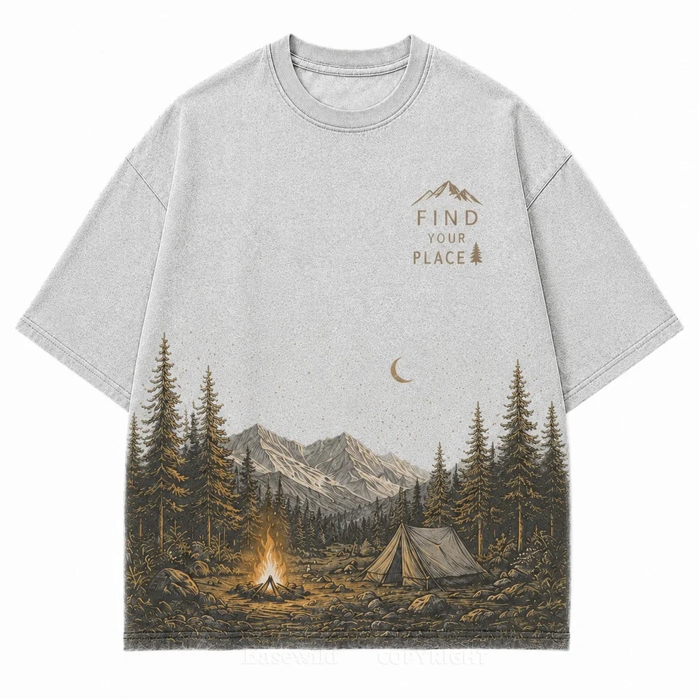 Find Your Place Campfire Scenic Hem Tee