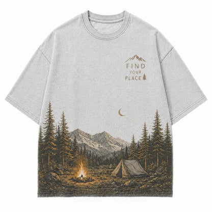 Find Your Place Campfire Scenic Hem Tee