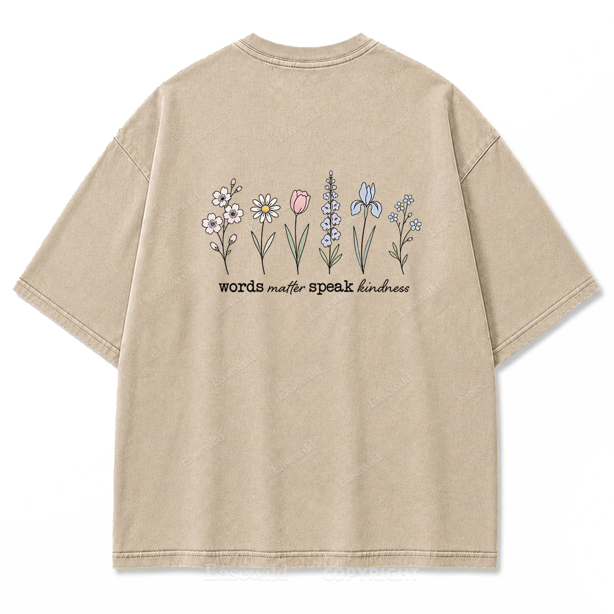 Worte zählen, sprich Freundlichkeit, T-Shirt mit Waschung