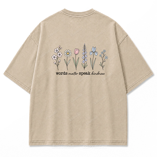 Worte zählen, sprich Freundlichkeit, T-Shirt mit Waschung