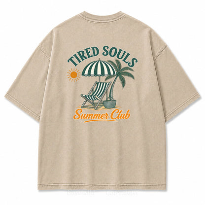 Tired Souls Summer Club Washed Print Tee