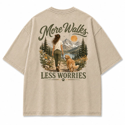 More Walks Less Worries Graphic T-Shirt