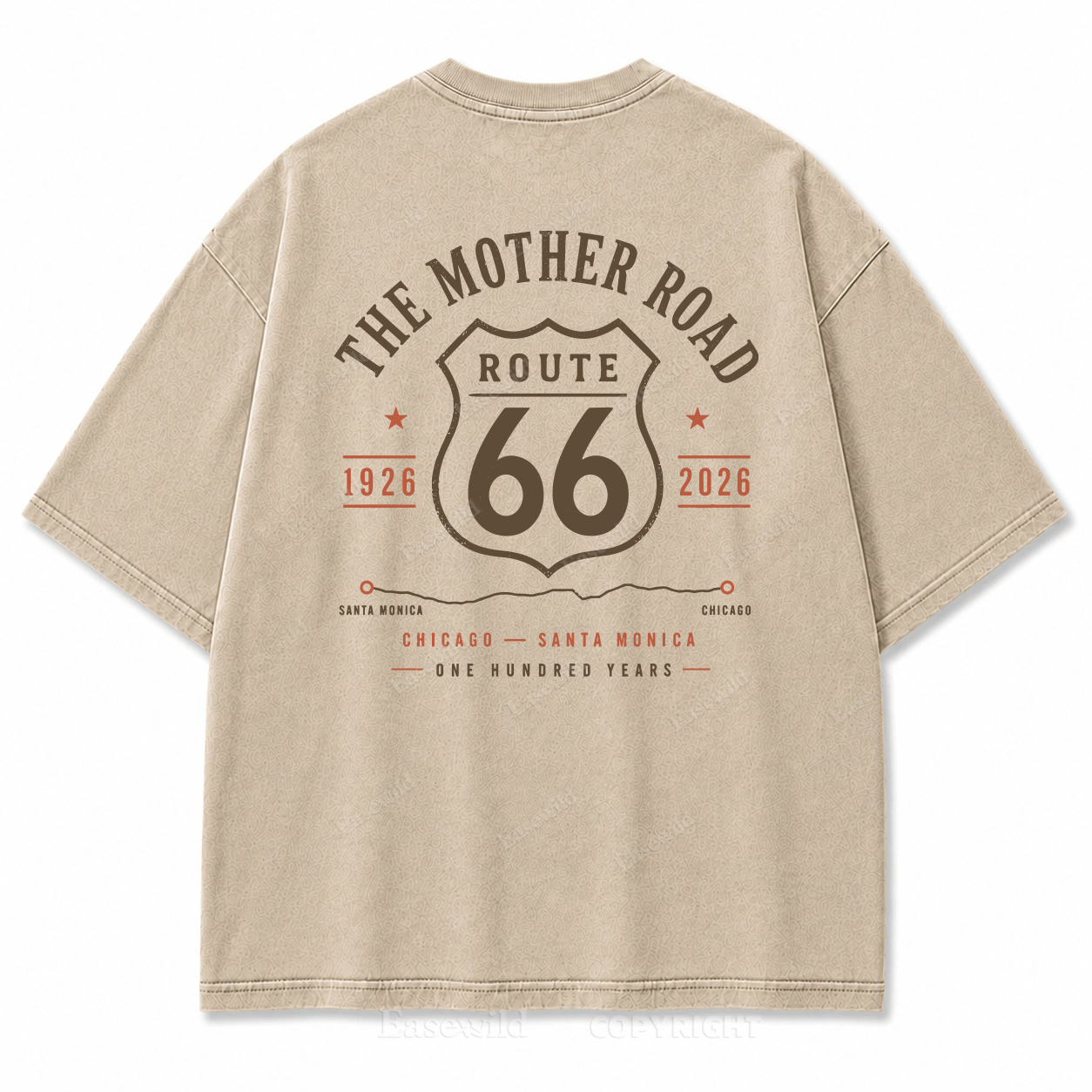 The Mother Road Centennial Washed Back Print Tee