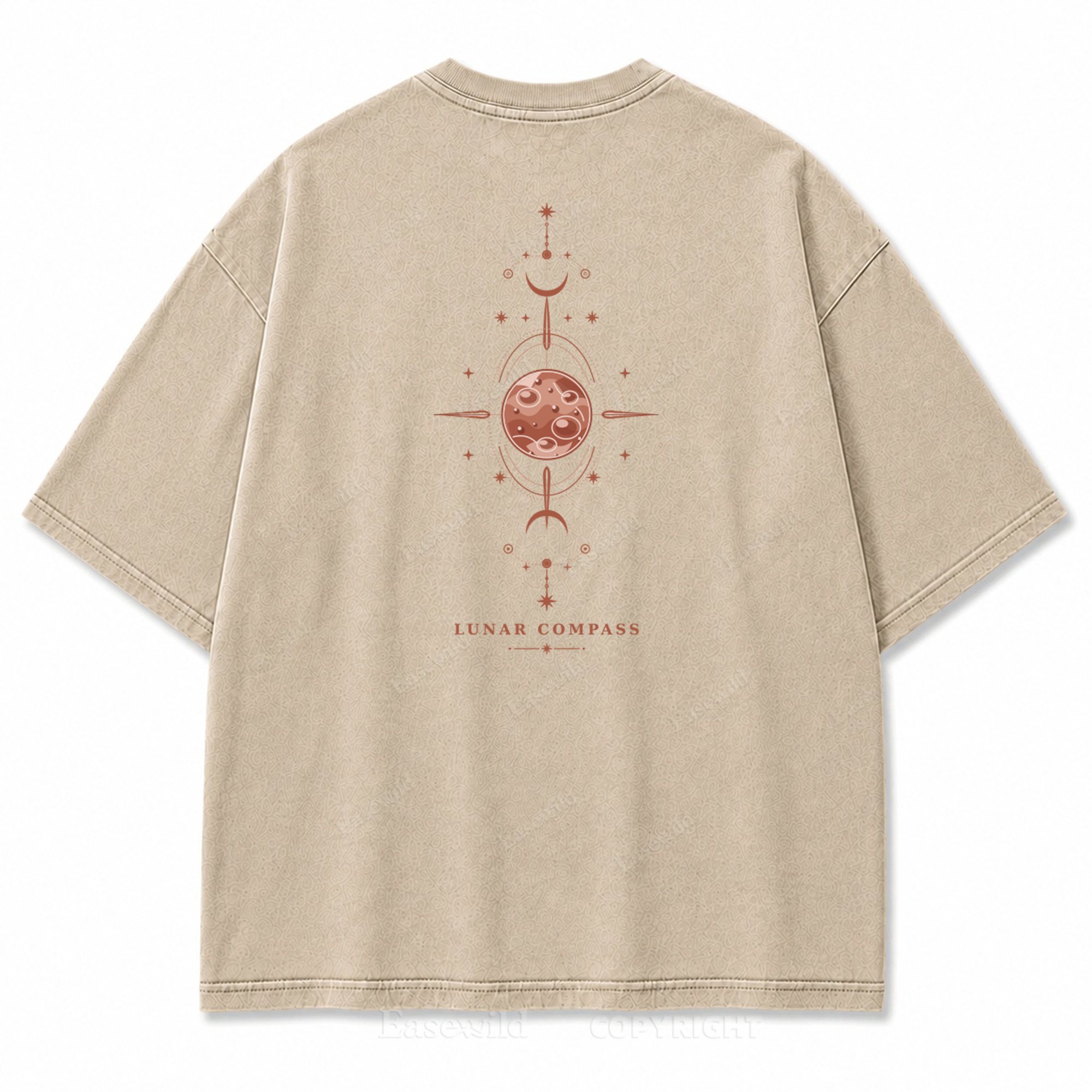 Lunar Compass Washed Back Print Tee