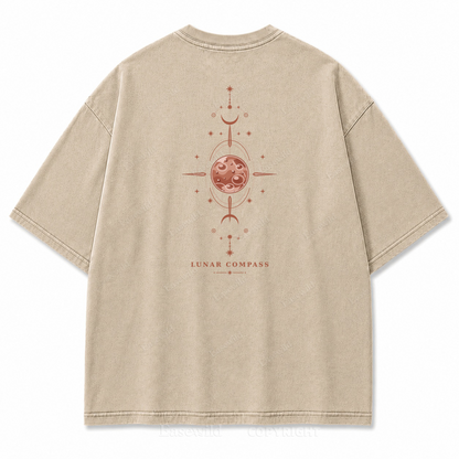 Lunar Compass Washed Back Print Tee