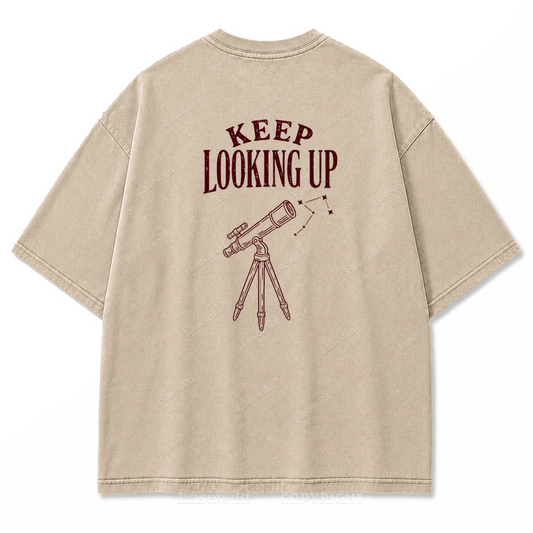 Keep Looking Up Graphic Print Tee