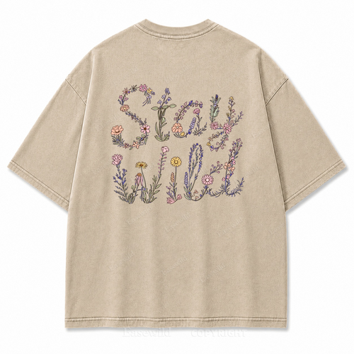 Grow Wild Floral Washed Back Print Tee