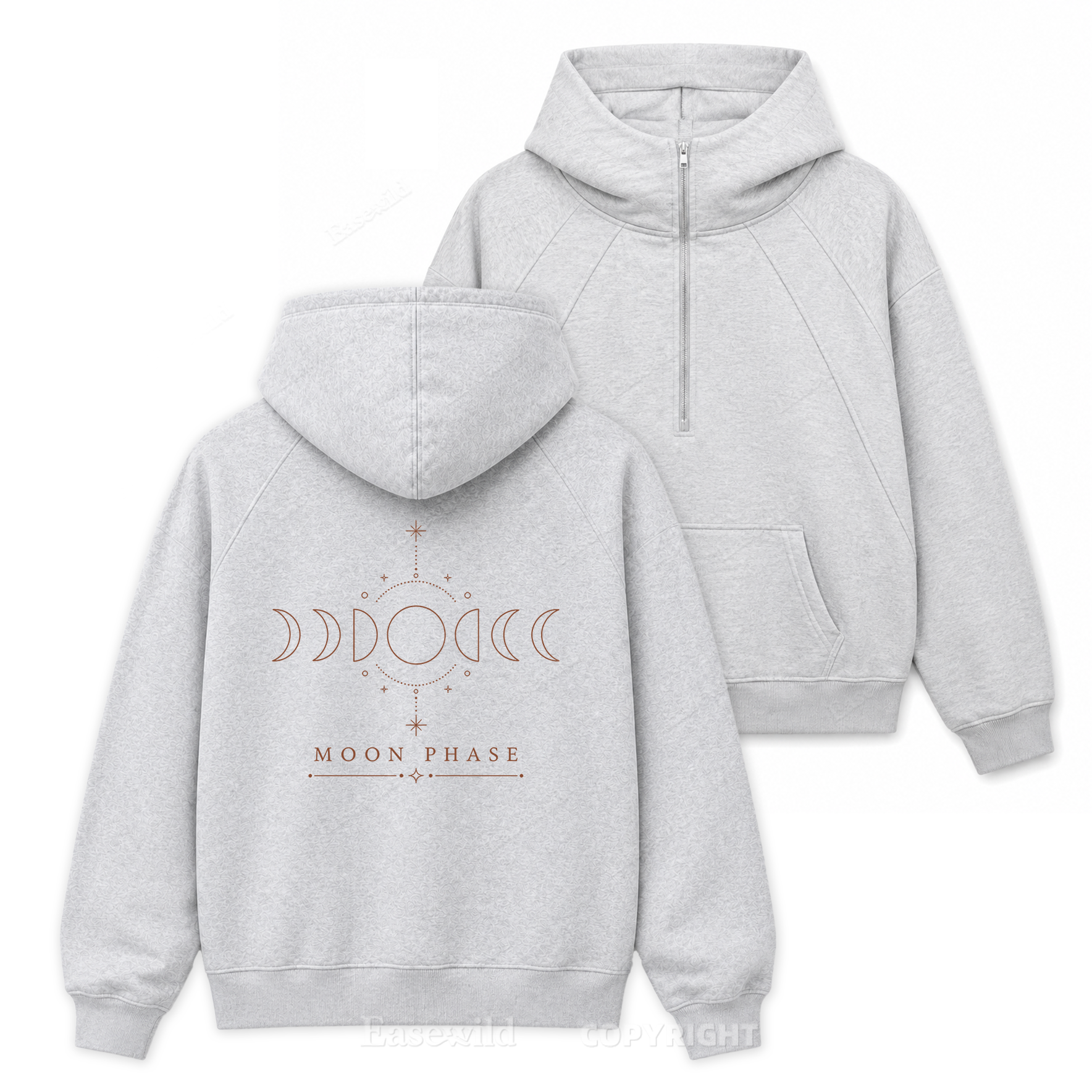 Moon Phase Astral-Zip Hoodie