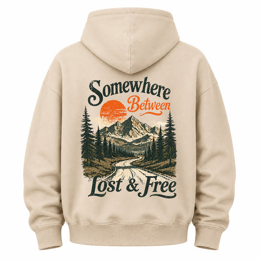 Somewhere Between Lost & Free Washed Hoodie