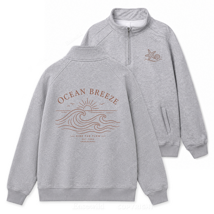 Ocean Breeze Shoreline Zip Pullover Sweatshirt