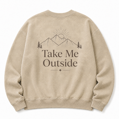 Take Me Outside Washed Grafik-Sweatshirt