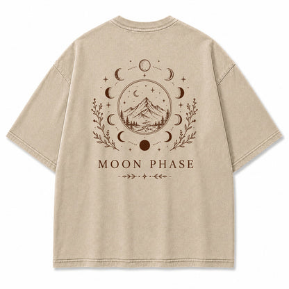 Moon Phase Mountain Graphic T-Shirt