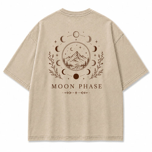 Moon Phase Mountain Graphic T-Shirt
