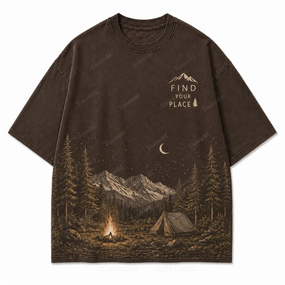 Find Your Place Campfire Scenic Hem Tee