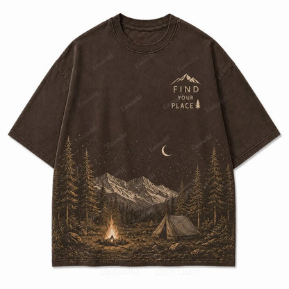 Find Your Place Campfire Scenic Hem Tee
