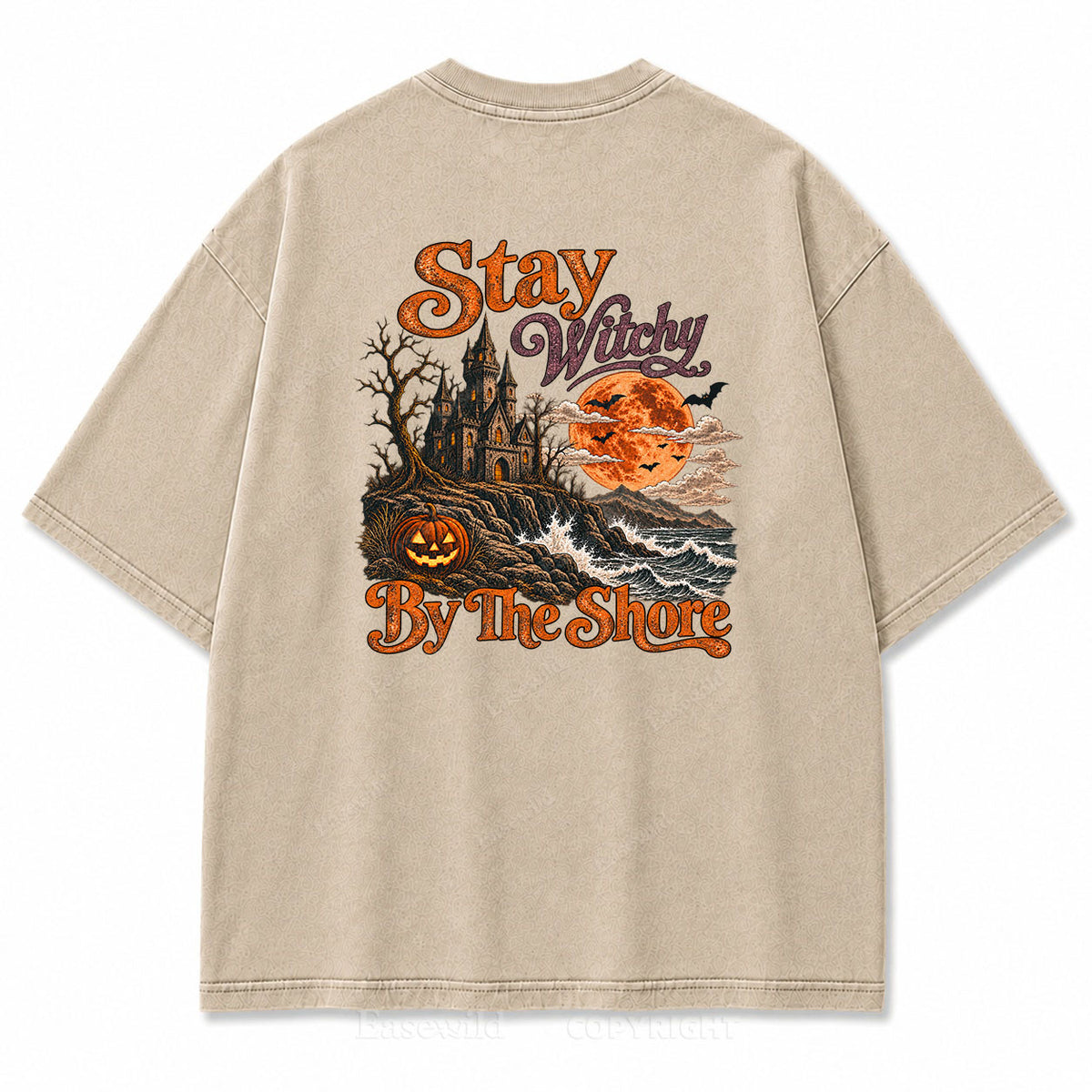 Stay Witchy  Halloween Washed Print Tee